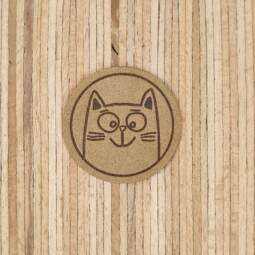 Ein Label zum Aufnähen – cute cat taupe
