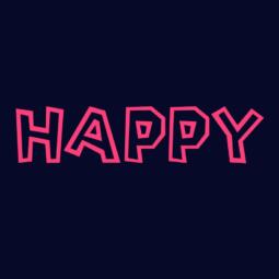 Bügelbild - „HAPPY“ (ca. 19 x 4,5cm) - Folienauswahl – Bild 32