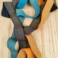 Weiches Glitzergummiband 32mm - Fischgrat - Farbauswahl