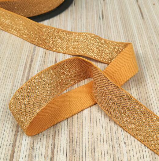 Weiches Glitzergummiband 32mm - Fischgrat