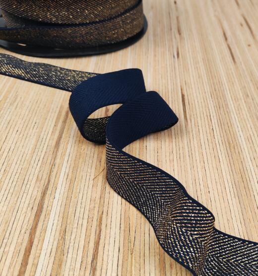 Weiches Glitzergummiband 32mm - Fischgrat