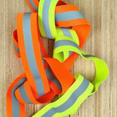 Neongummiband mit Reflektorstreifen 38mm - Farbauswahl