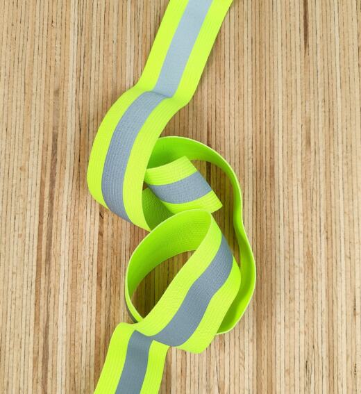 Neongummiband mit Reflektorstreifen 38mm
