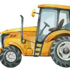 Bügelbilder D3 - Tigerlilly EP - Traktor - gelb (ca. 14 x 10cm)