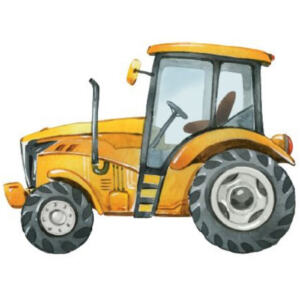 DTF Bügelbild D3 - Traktor gelb (ca. 14 x 10cm)