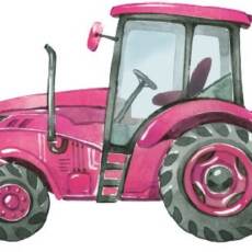 Bügelbilder D5 - Tigerlilly EP - Traktor - pink (ca. 14 x 10cm)
