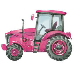 DTF Bügelbild D5 - Tigerlilly EP - Traktor pink (ca. 14 x 10cm)