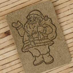 Ein Label zum Aufnähen – Weihnachtsmann - taupe