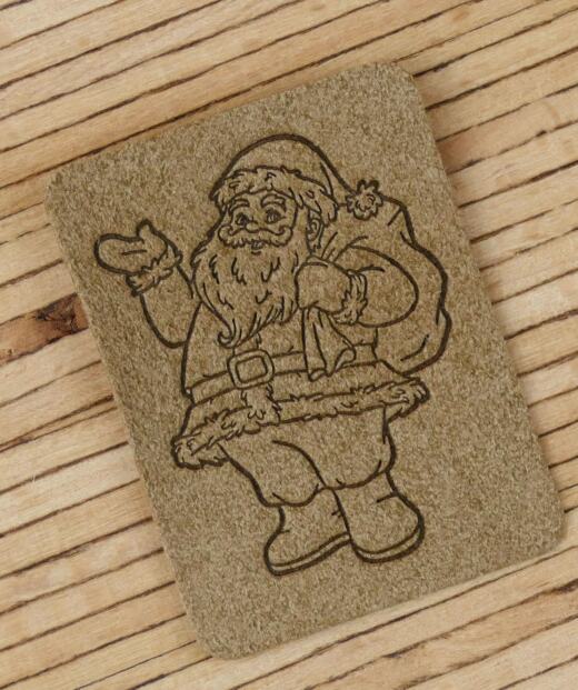 Ein Label zum Aufnähen – Weihnachtsmann - taupe