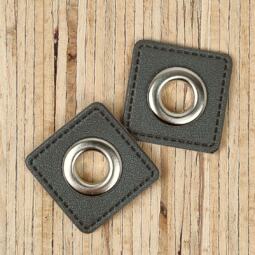 2 Kunstleder-Patches viereckig mit 10mm Ösen – Bild 4