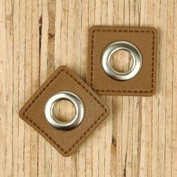 2 Kunstleder-Patches viereckig mit 10mm Ösen – Bild 11