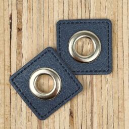 2 Kunstleder-Patches viereckig mit 10mm Ösen – Bild 20