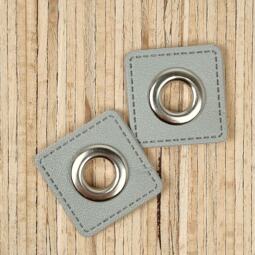 2 Kunstleder-Patches viereckig mit 10mm Ösen – Bild 15