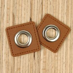 2 Kunstleder-Patches viereckig mit 10mm Ösen – Bild 8