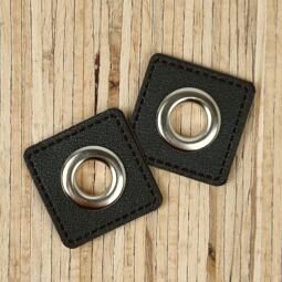 2 Kunstleder-Patches viereckig mit 10mm Ösen – Bild 10