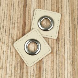 2 Kunstleder-Patches viereckig mit 10mm Ösen – Bild 5