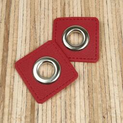 2 Kunstleder-Patches viereckig mit 10mm Ösen – Bild 12
