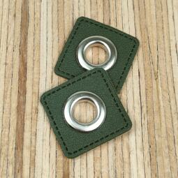 2 Kunstleder-Patches viereckig mit 10mm Ösen – Bild 3