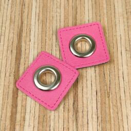 2 Kunstleder-Patches viereckig mit 10mm Ösen – Bild 17