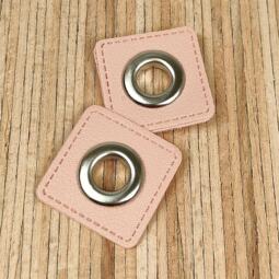 2 Kunstleder-Patches viereckig mit 10mm Ösen – Bild 9