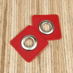 2 Kunstleder-Patches viereckig mit 10mm Ösen – Bild 18