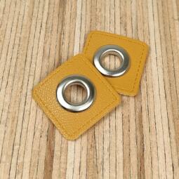 2 Kunstleder-Patches viereckig mit 10mm Ösen – Bild 13