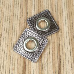 2 Kunstleder-Patches viereckig mit 10mm Ösen – Bild 19