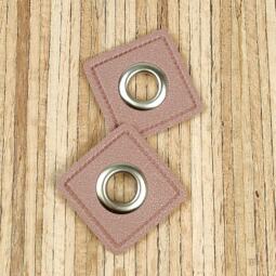 2 Kunstleder-Patches viereckig mit 8mm Ösen – Bild 2