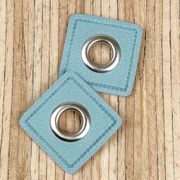2 Kunstleder-Patches viereckig mit 8mm Ösen – Bild 5