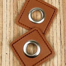 2 Kunstleder-Patches viereckig mit 8mm Ösen – Bild 6