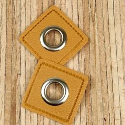 2 Kunstleder-Patches viereckig mit 8mm Ösen – Bild 7