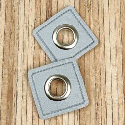 2 Kunstleder-Patches viereckig mit 8mm Ösen – Bild 8