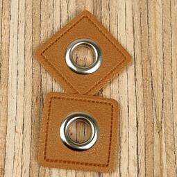 2 Kunstleder-Patches viereckig mit 8mm Ösen – Bild 9