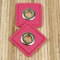2 Kunstleder-Patches viereckig mit 8mm Ösen – Bild 13