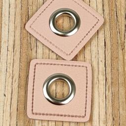 2 Kunstleder-Patches viereckig mit 8mm Ösen – Bild 14