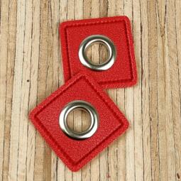2 Kunstleder-Patches viereckig mit 8mm Ösen – Bild 15