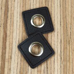 2 Kunstleder-Patches viereckig mit 8mm Ösen – Bild 16