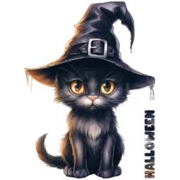 DTF Bügelbild L18 - Tigerlilly EP - Halloween Katze (ca. 13 x 18cm)