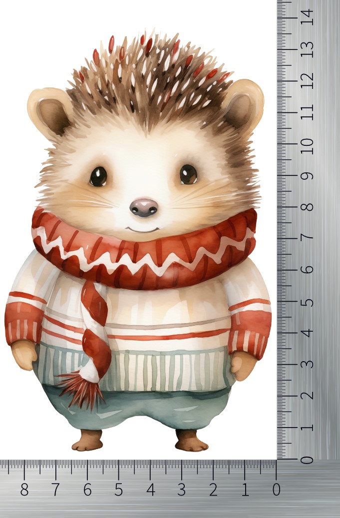 Igel mit Schal Lineal