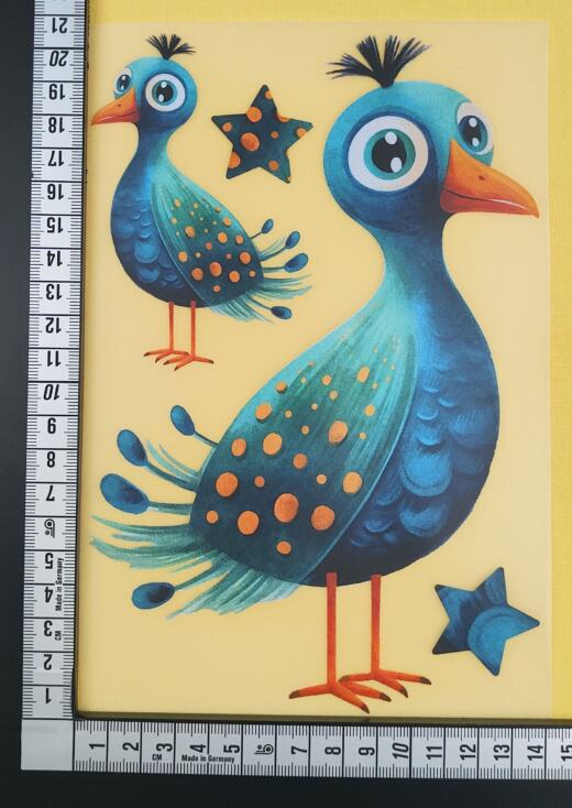 DTF Bügelbilder L8 - Pünktchenvogel (ca. 14 x 20,5cm)