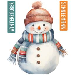 DTF Bügelbild N2 - Tigerlilly EP - Schneemann Winterzauber (ca. 14 x 11cm)