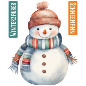 DTF Bügelbild N2 - Schneemann Winterzauber (ca. 14 x 11cm)