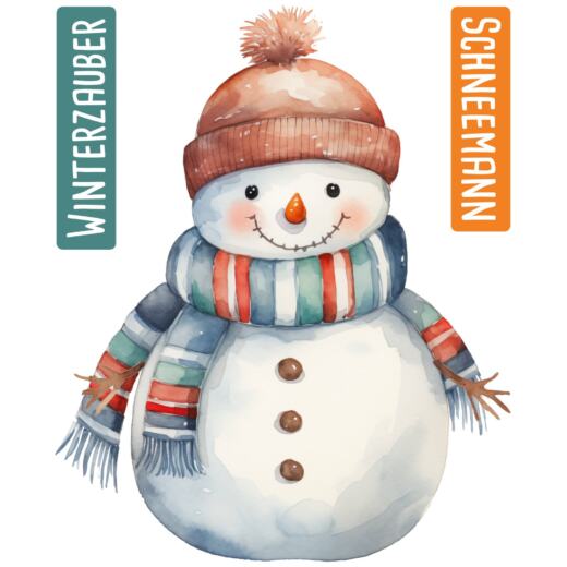 DTF Bügelbild N2 - Tigerlilly EP - Schneemann Winterzauber (ca. 14 x 11cm)