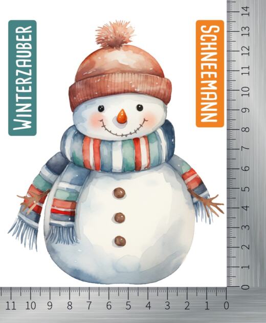 DTF Bügelbild N2 - Tigerlilly EP - Schneemann Winterzauber (ca. 14 x 11cm)
