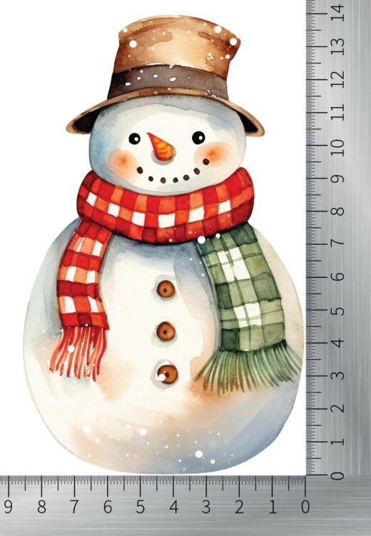 DTF Bügelbild M15 - Schneemann (14 x 8,5cm)