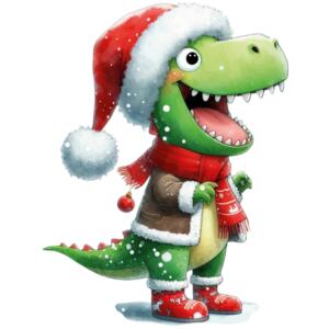 DTF Bügelbild M18 - Weihnachts-Rex (ca. 13,5 x 17,5cm)