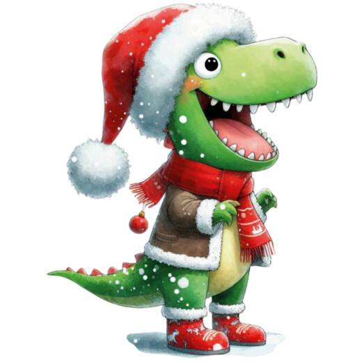DTF Bügelbild M18 - Tigerlilly EP - Weihnachts-Rex (ca. 13,5 x 17,5cm)