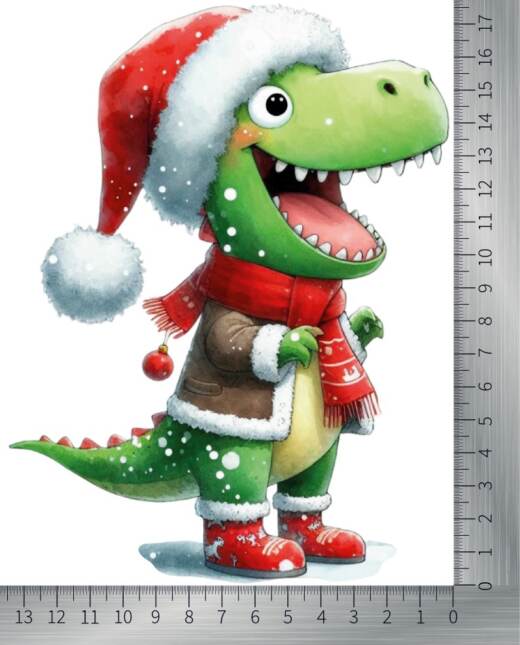 DTF Bügelbild M18 - Tigerlilly EP - Weihnachts-Rex (ca. 13,5 x 17,5cm)