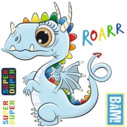 DTF Bügelbild M6 - Tigerlilly EP - Drache ROAR neutral (ca. 18,5 x 19,5cm)