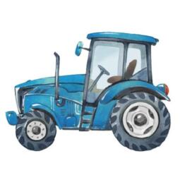 DTF Bügelbilder G8 - kleiner Traktor - blau (ca. 7,5 x 10,5cm) – Bild 1